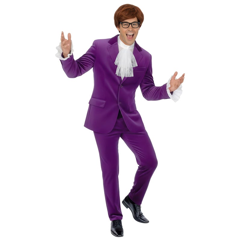 fun shack 60s Shagadelic Costume Men, Mens 1960s Spy Costume, 60s Outfits For Man, Halloween Costumes For Men, X-Large - Image 1